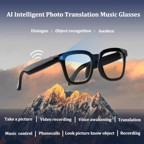 AI intelligent photography glasses, outdoor camera recording glasses, object recognition glasses, voice calls, music noise reduction glasses, unisex glasses
